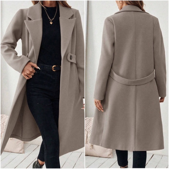 Classic Button up Pockets Loose Fit Coat Jacket - Picture 5 of 5